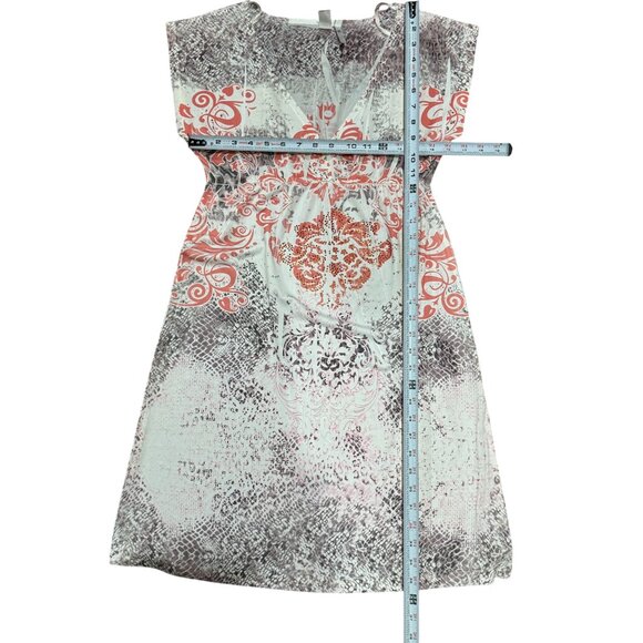 NEW Midi Cover-Up Beach Dress Womens Multicolor L Boho Pink/Brown Stretch - Picture 8 of 11